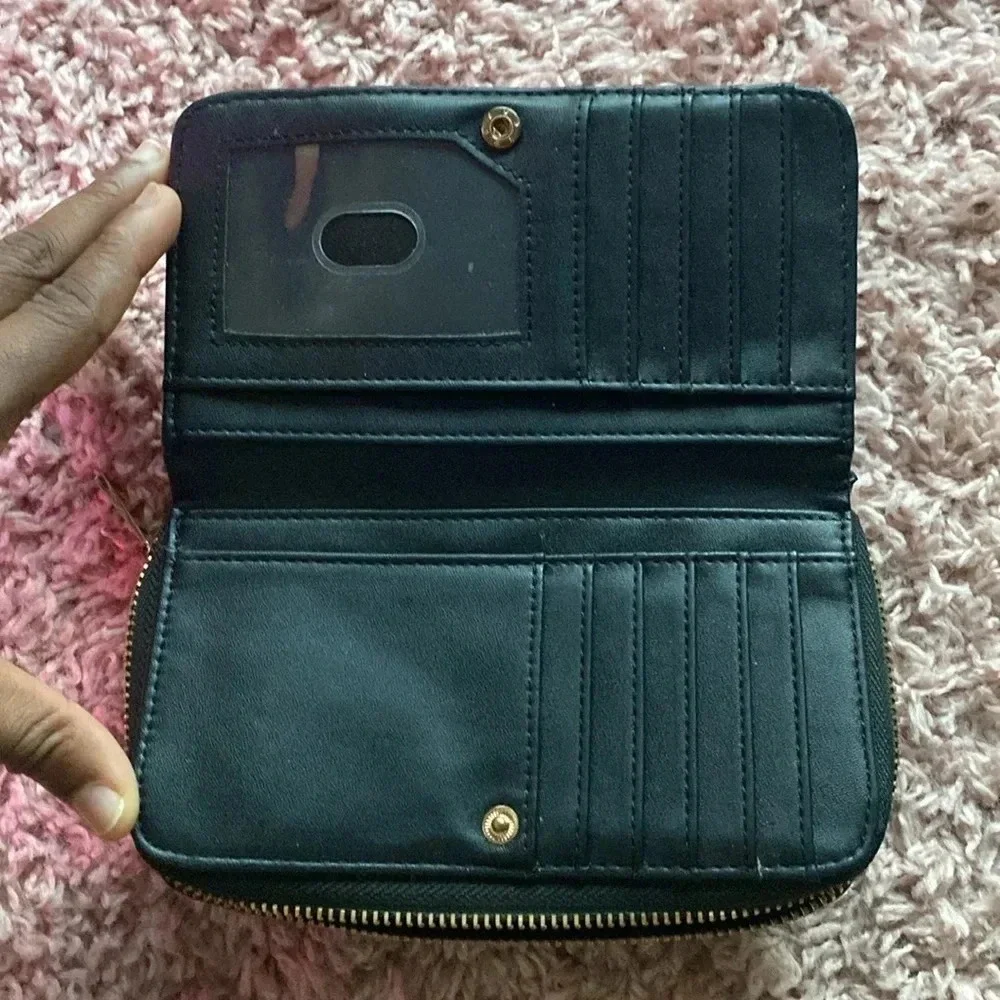 Black Faux Leather Wristlet
